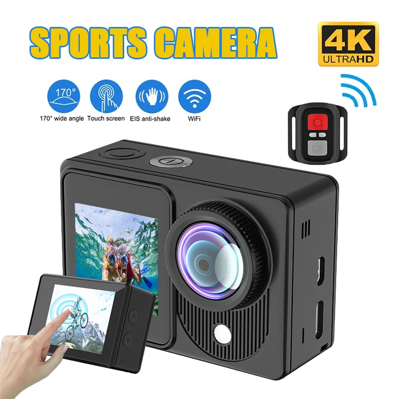 

Ultra HD Anti-shake 4K Action Camera Dual screen Bicycle Video Recording Cameras Waterproof Sport Mini Camera