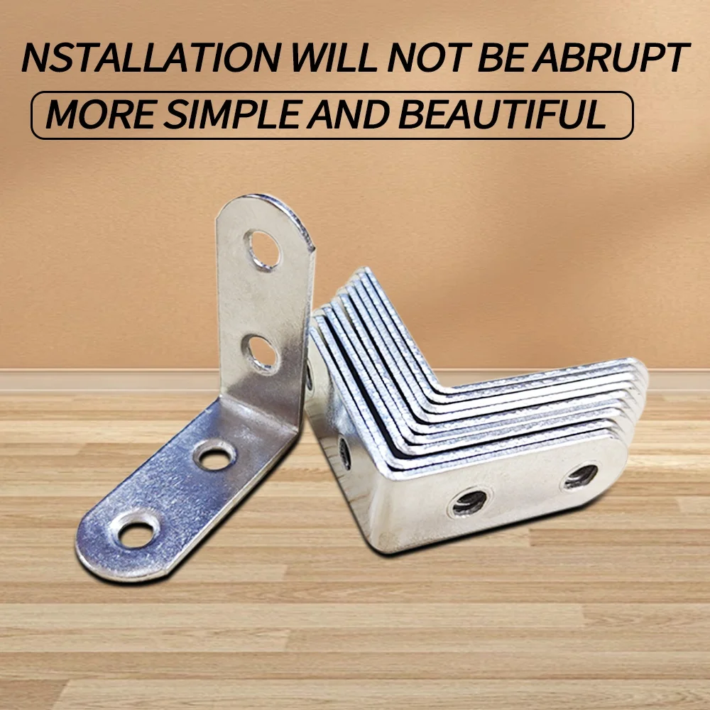 Description Picture 6 of item40 L-shaped bracket angle brackets, used for small right angle brackets of shelves and wooden furniture, with 84 screws