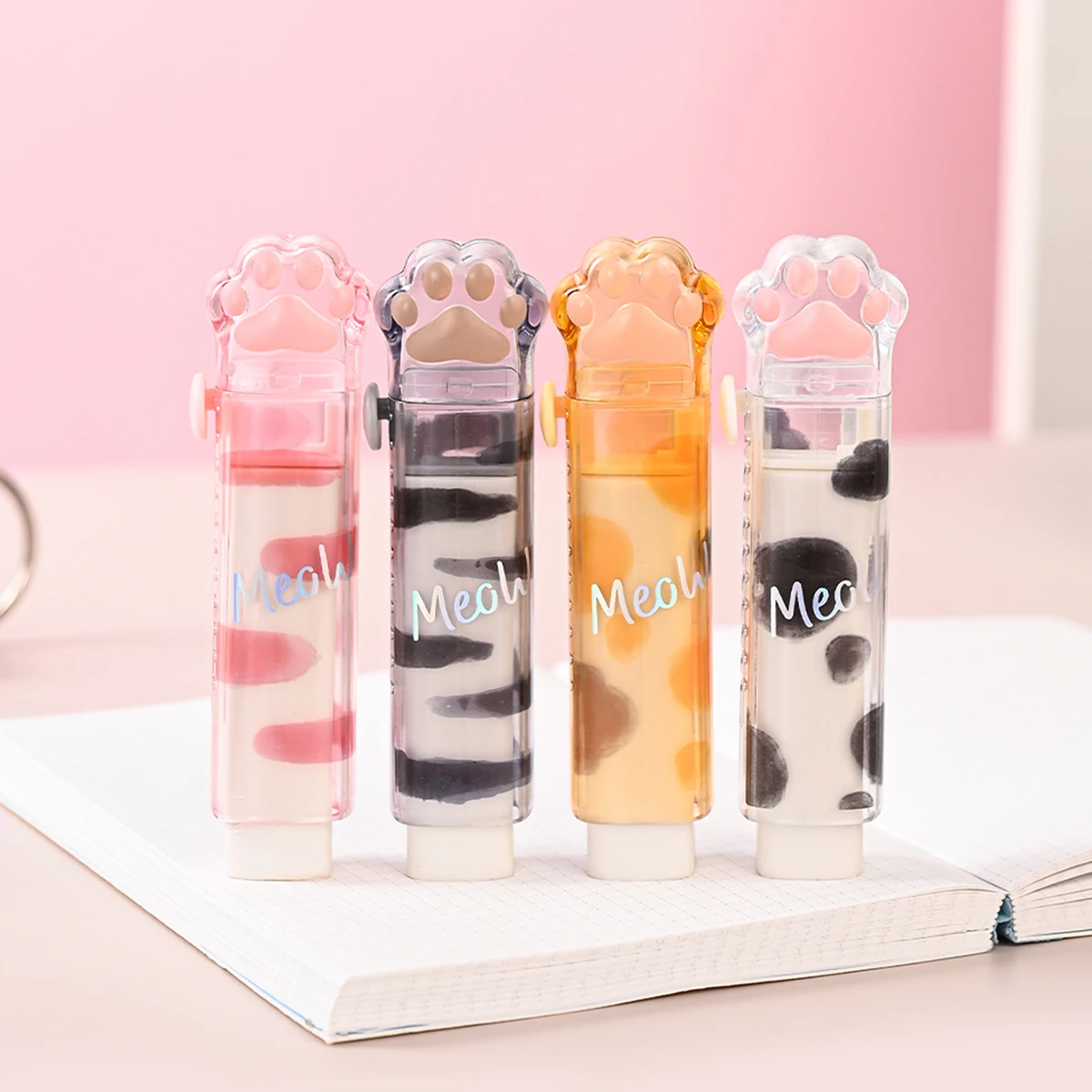 1 pc push-pull eraser panda paw retractable eraser portable school utensils cute manual student supplies