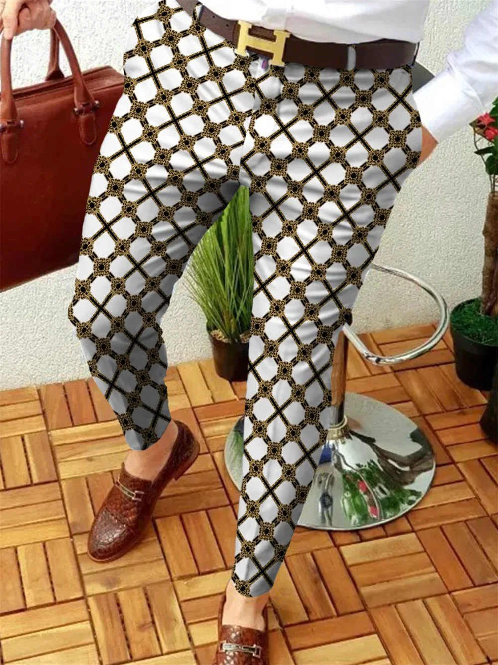 Hot selling men\'s 3D printed straight tube business casual pants for spring and autumn 2024 S-3XL fashionable street clothing