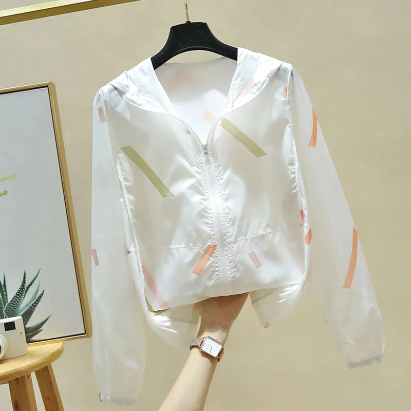 Sunscreen Clothing 2023 Womens New Summer Can Wear Outdoor Cycling Print Thin Loose Quick-drying Dreathable Joker Sunscreen Coat
