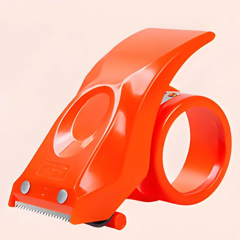 Dispenser per nastro Taglierina in plastica con nastro da traino Porta nastro portatile per cancelleria portatile per avvolgere forniture per ufficio e casa - immagine 2