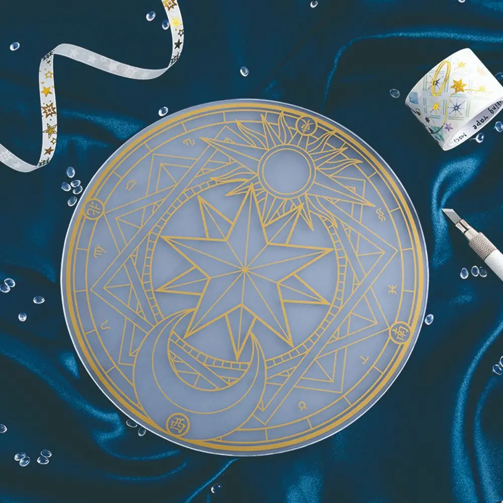 

Подставка для инструментов ручной работы с двойной печатью, круглая полупрозрачная подставка, Волшебная разделочная доска, коврик для резки, резиновая прокладка для штампов