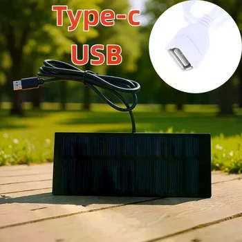 Power Bank Portatile USB/Type-C da 1W 5V con Pannello Solare per Telefono, Telecamera di Sicurezza, Campeggio, Emergenze e Backup in caso di Interruzione di Corrente