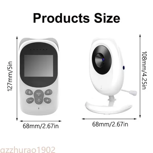 97QB Multiple Language Baby Infant Monitors With 2.4" Colorful Screen Digital Transmission, Soothing Sounds Temperature Check 6