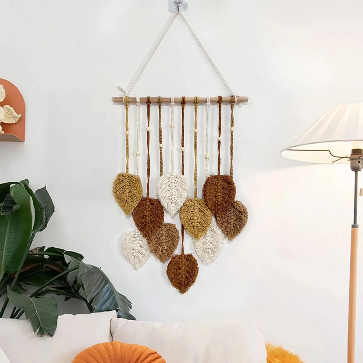Tapestry Decor Reative Handmade Woven Leaf Wall Hanging Tapestry Bohemian Style Pendant Home Wall Decoration Colorful Living Room Decoration