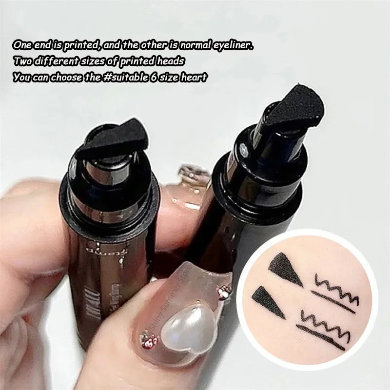 2 In1 Stamp Double-ended Fast Dry Eyeliner Waterproof Lasting Triangle Non-smudge Liquid EyeLiner Pencil Makeup korean cosmetics liquid eyeliner eyeliner pencil