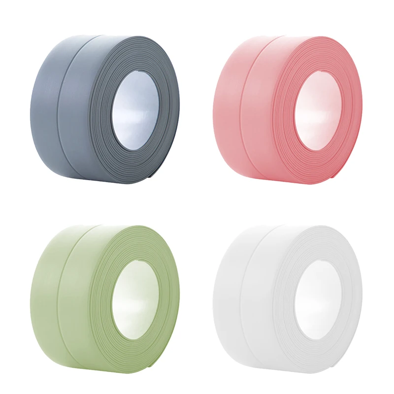 Bathroom Kitchen 3.8m Shower Sink Bath Sealing Strip Tape PVC Self adhesive Waterproof Wall Sticker Sink Edge Caulk Strip Tape