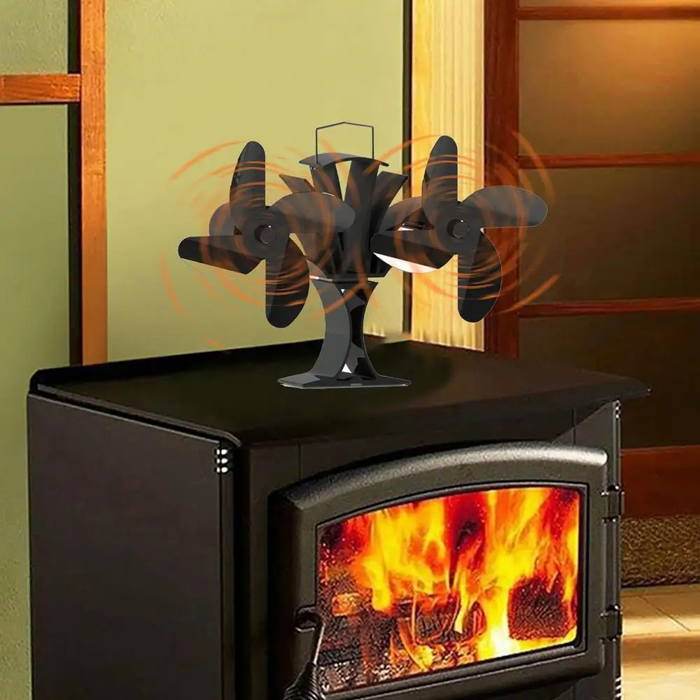Mini Black Heat Powered Stove Fan Log Wood Burner Ecofan Quiet Home Fireplace  Fan Efficient Heat Distribution Warming Products - AliExpress