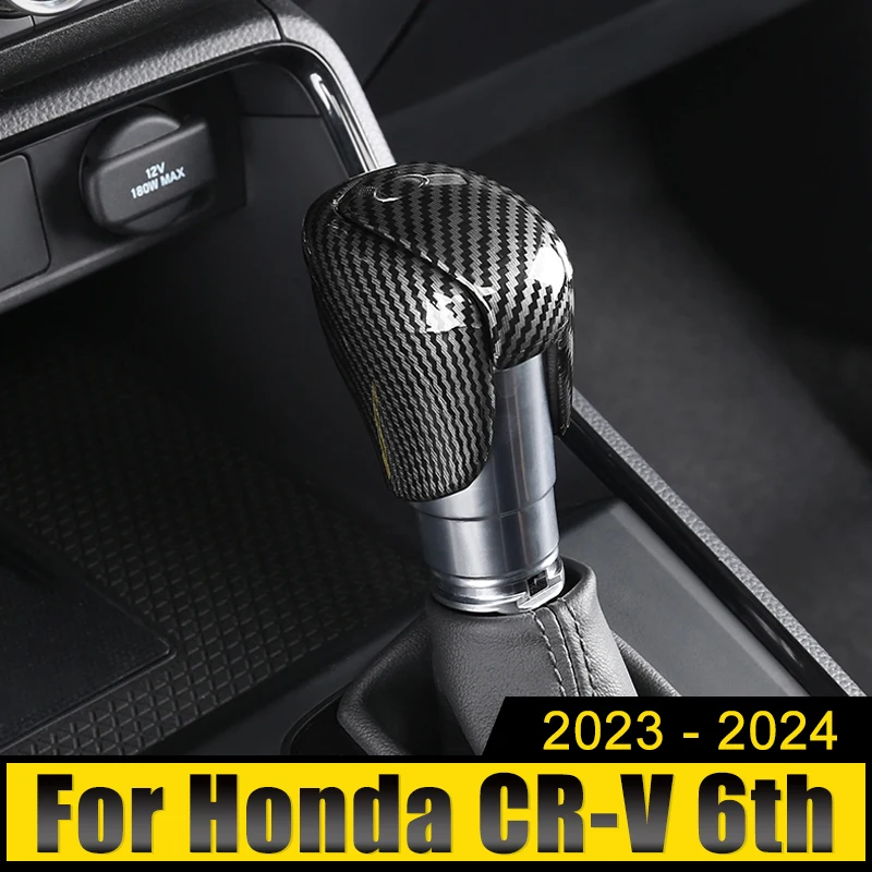 ABS 자동차 기어 시프트 노브 헤드 커버 자동 변속기 트림 스티커 혼다 CR-V CRV CR V 6th Gen 2023 2024 용 미끄럼 방지 케이스