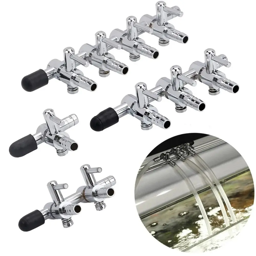 Accessori per Pompe: Valvola Aria a 1, 2, 3, 4, 5 Vie in Acciaio Inossidabile, Distributore di Flusso per Pompa Aria, Splitter Aria per Acquario