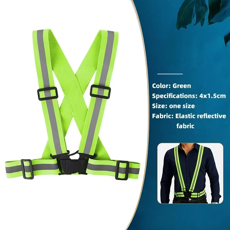 Safety reflective vest LED light adjustable light cycling vest night warning work fishing sports vest cycling equipment 6