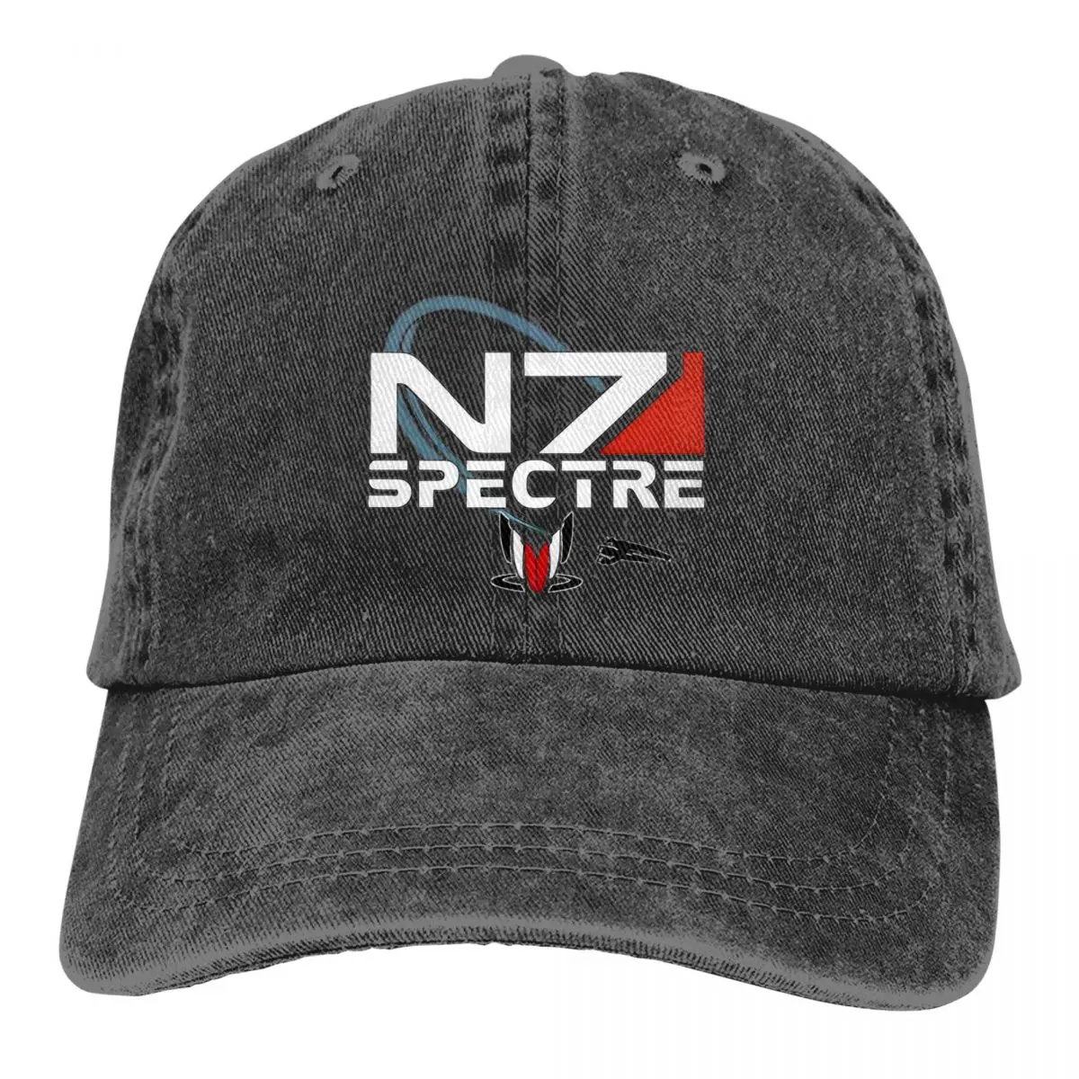 

Бейсболка Mass Effect N7 Spectre для мужчин и женщин, Потертая джинсовая кепка в стиле ретро, уличная летняя кепка от солнца