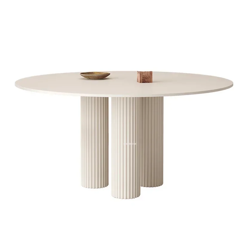 Nordic Designer Slate Dining Tables Light Luxury Round Table Room Furniture Small Apartment