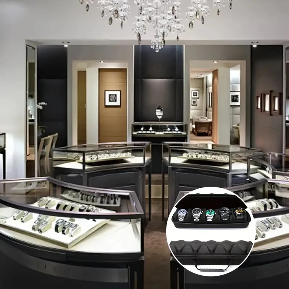 Travel Watch Organizer | 5-Slot Watch Travel Box, Hard Shell Watch Storage Organizer fo... - SKU WTB02057 - UGI Packaging