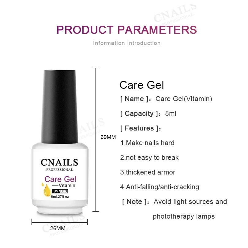 CNAILS Primer Gel Nail Polish 8ml Semipermanent Varnish UV Armor Glue Reinforce Nail Polish Glitter Extension Glue Art Base