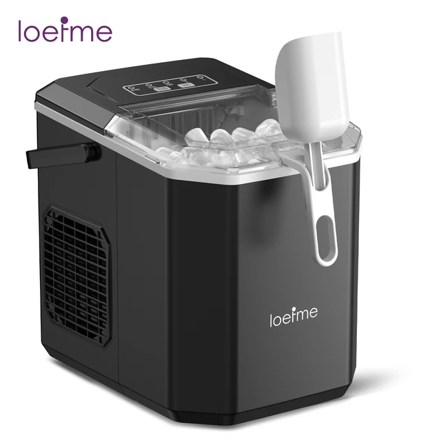 Loefme Machine à glaçons Machine à glaçons petit nettoyage automatique fabricants à glaçons en forme de balle fabrication de glace rapide pour les ménages café Camping 1