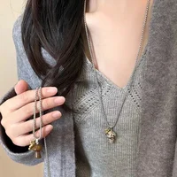Spotted Tiger Eye Stone Mushroom Pendant Long Versatile Clavicle Chain Necklace for Women's Niche Exquisite Accessories - Image 3