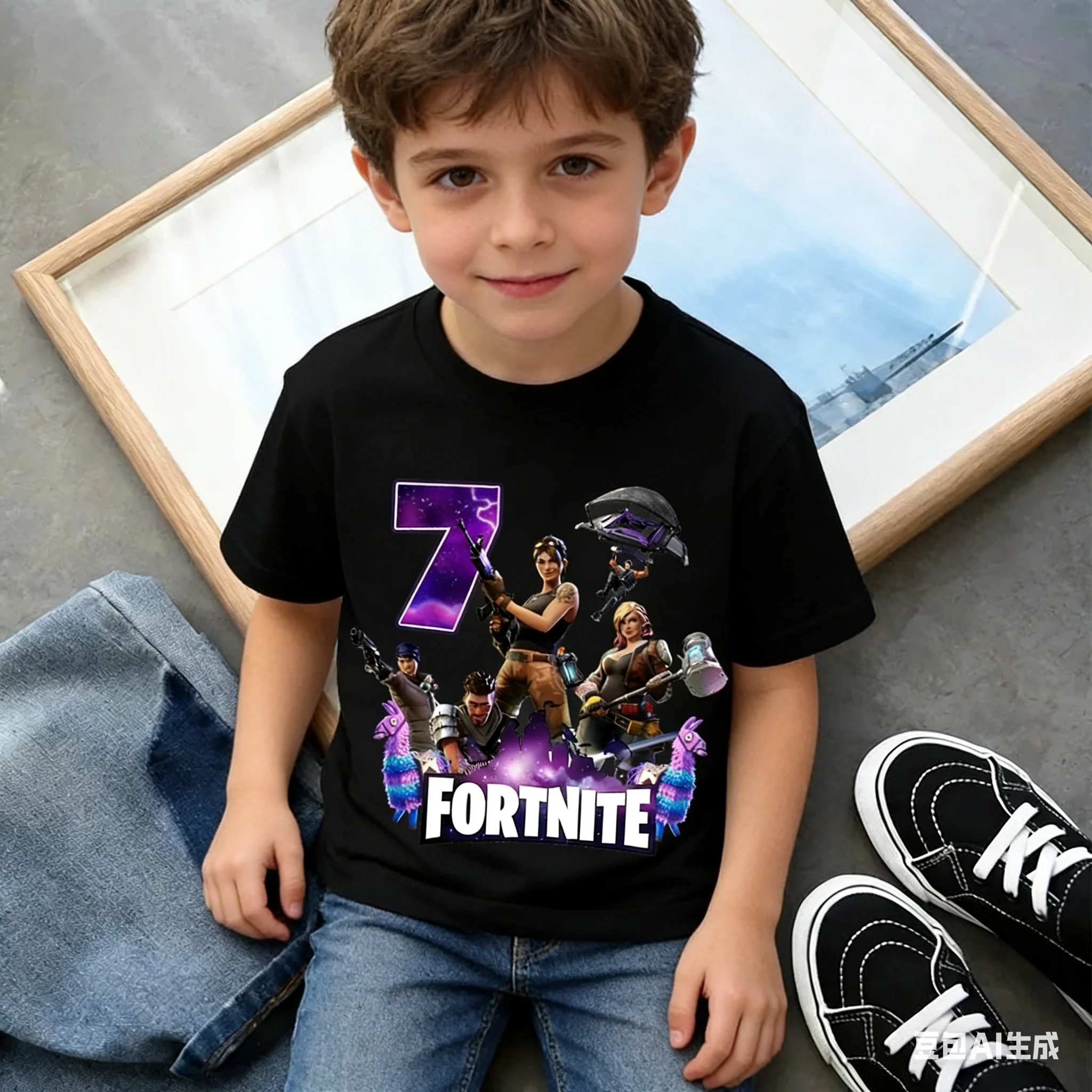 Children's Birthday Number T-Shirt - Summer Cotton Tee for Girls & Boys - Fun Party Short Sleeve Top