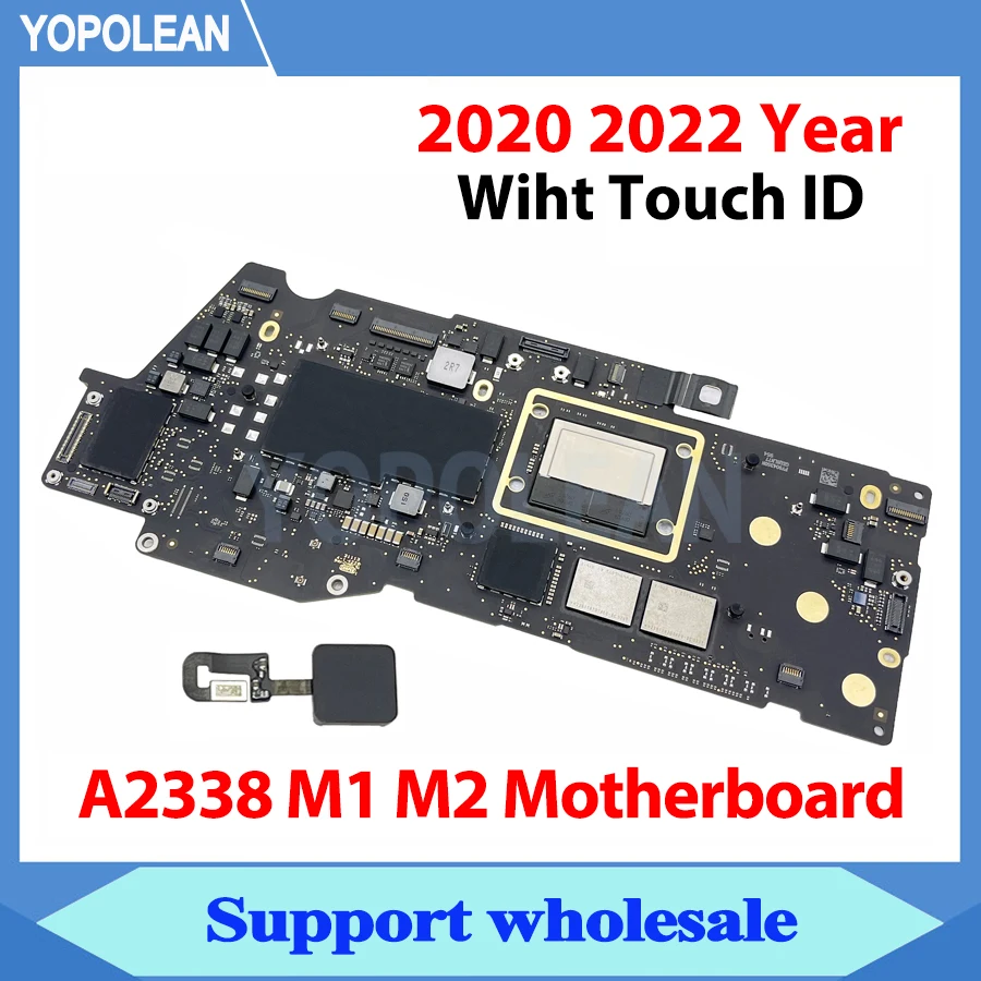オリジナルA2338 M1 M2ノートパソコンマザーボード、タッチID付き