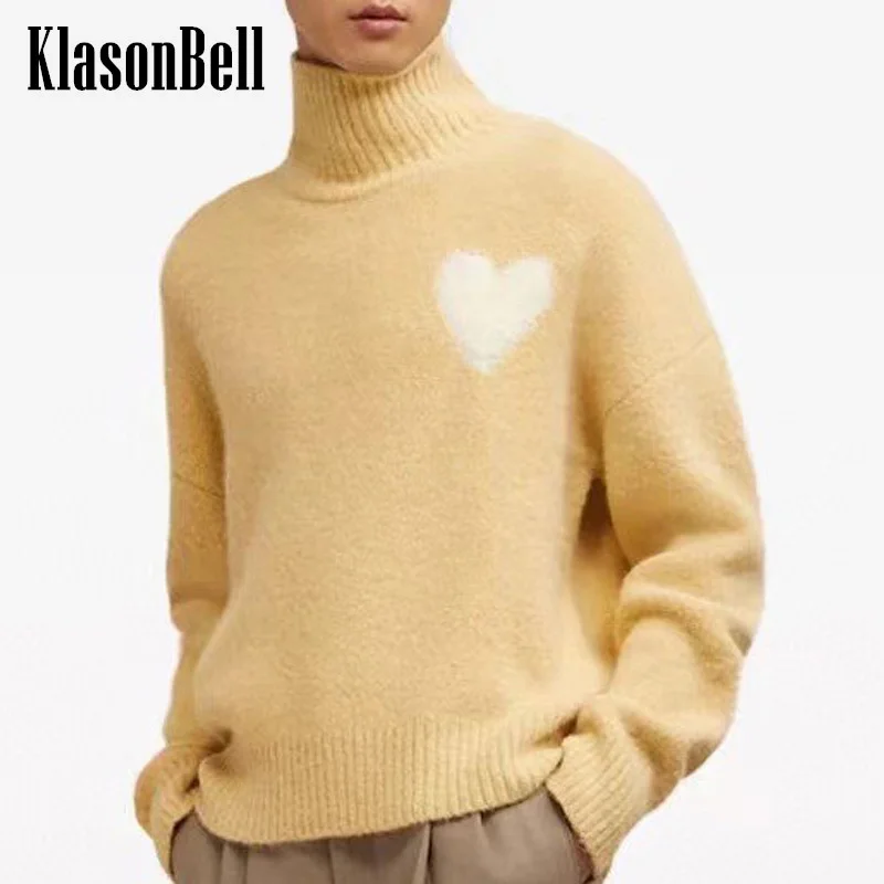 Letter Embroidery Turtleneck Knitwear