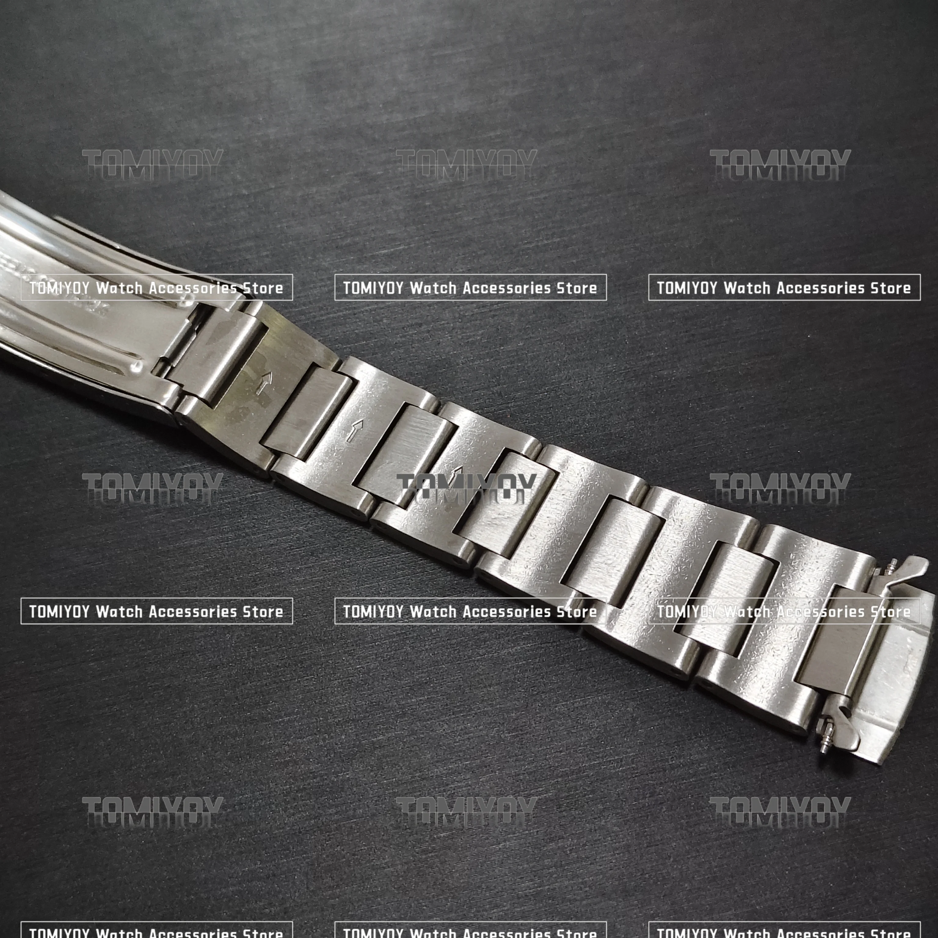 Vintage All Brush Silber Edelstahl Uhrenarmband Armband Silber Passend für Seiko 6139 6138 Uhr – Detail 15
