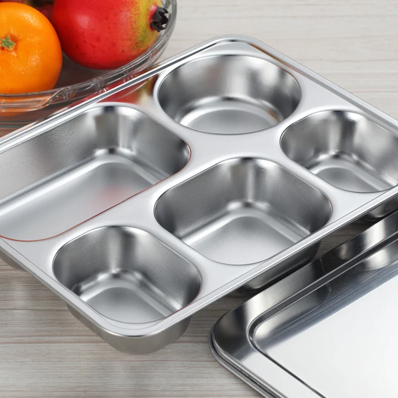 Stainless Steel Insulated Snack Plate-Sealable Bento Lunch Box-Thermal Food Container for Tableware & Dinner