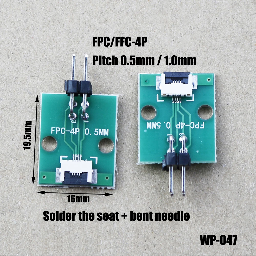 

1pc FPC/FFC Adapter Board 0.5mm To 2.54mm Connector Straight Needle And Curved Pin 4P 6P/8P/10P/12P/20P WP-047