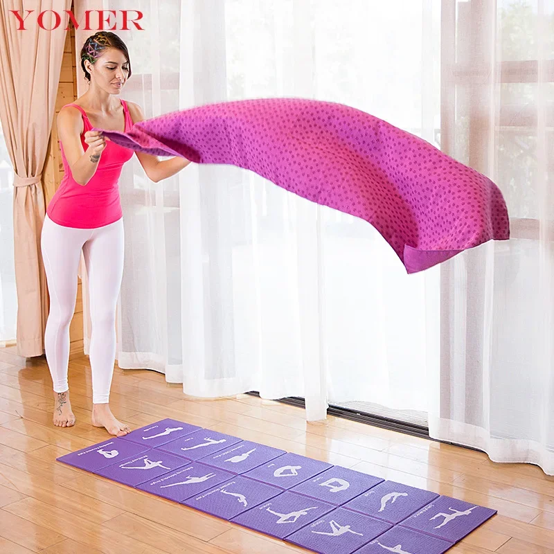 Thickened Thin Yoga Mat Towel Anti-slip Particles Sweat Absorbent Factory Direct Carpet Yoga Supplies Towel Rug