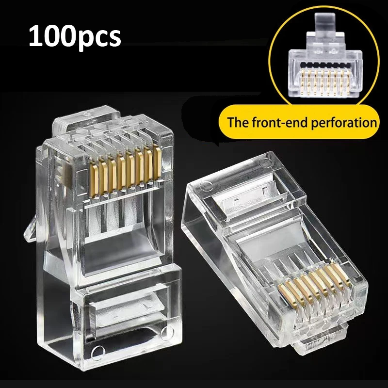 Conector Modular NikouMX 50 Piezas Cat6 RJ45 Enchufe Cat R Diseño