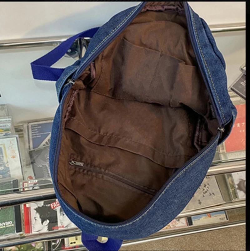 Mochila de lona vaquera personalizada para mujer, mochila de ocio con nombre personalizado, bolsa de viaje para estudiantes universitarios