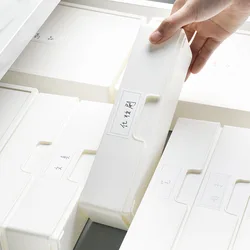 Caja de almacenamiento de cajón combinado con etiqueta de estilo japonés, caja de almacenamiento de clasificación de tapa, artículos diversos, organizador de armario