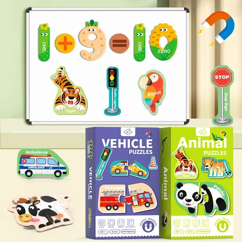 Magnets Fridge Letters Numbers Animal Paper Large Magnetic Refrigerator Cute Spelling Learning Game Toy for Kids Baby Girls Boys 2