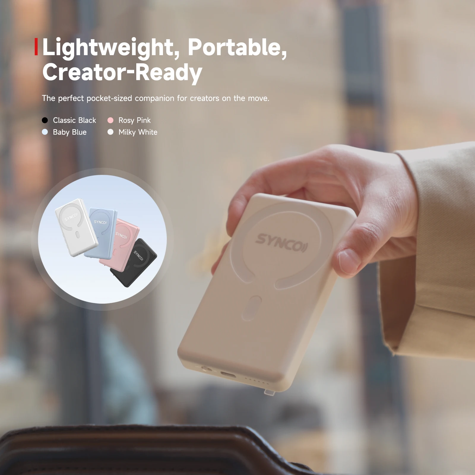 SYNCIO XView M4 ピンク 【即購入可】 SYNCO XView M4 Phone Wireless Magnetic Monitor Screen Selfie