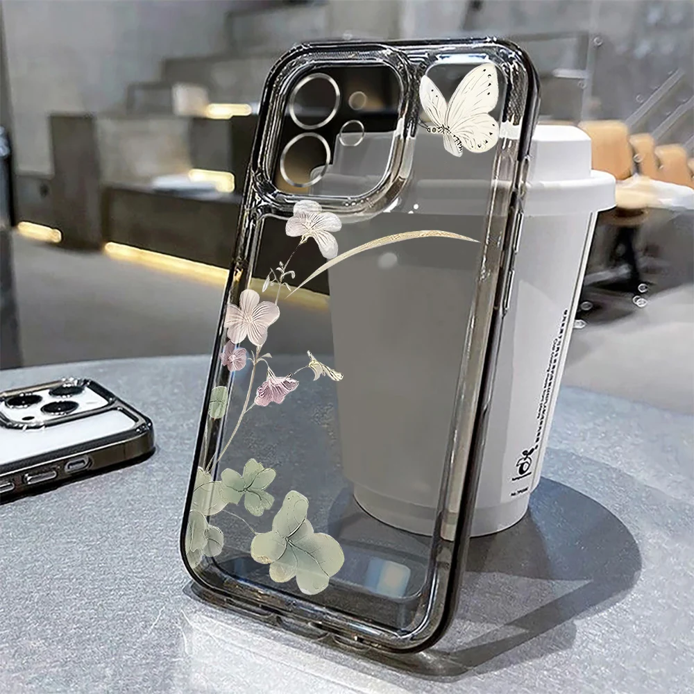 Clear Flower Design Fashion Case - Elegant Protective Back Cover & Bumper