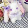 Rabbit Shoulder Bags Womens Plush for Doll Crossbody Bags with Beaded 4