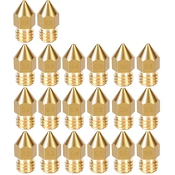 Premium MK8 Brass Nozzle Set - 10/20 Pcs Extruder Heads - 1.0mm (20 Pcs)