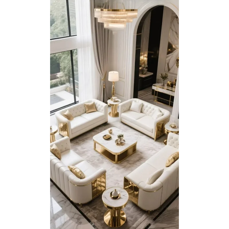 Modern White Leather Sofa 3