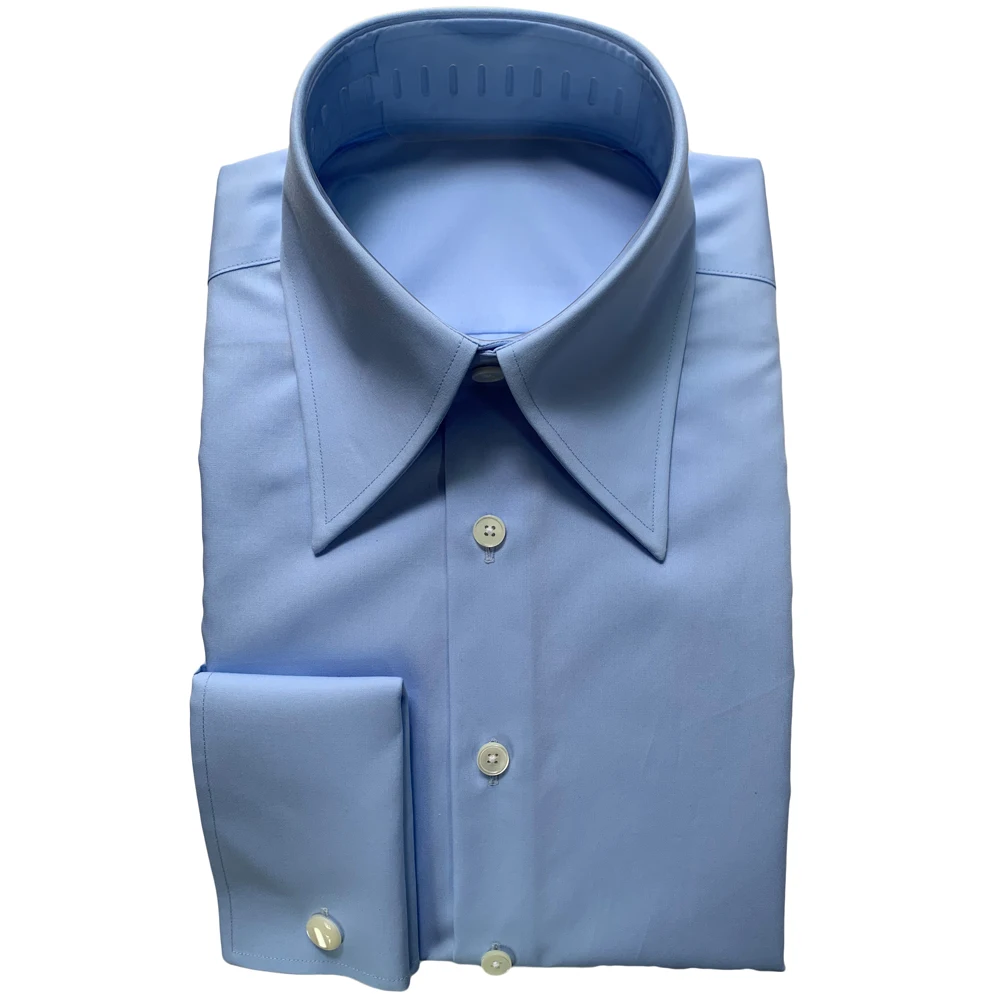 Elegant Mens Shirts Extreme Long Collar Spearpoint Collar Formal Shirts Luxury Designer Clothes Custom Made Dress Shirts For Men