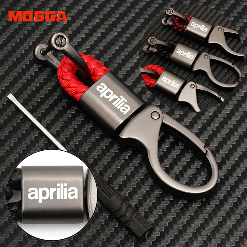 

For Aprilia Rim RSV4 150 Tuono SR MAX300 GPR TERRA Accessories Custom LOGO Motorcycle Braided Rope Keyring Metal Keychain