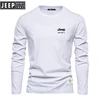 High-quality Embroidered JEEPSPIRIT Pure Cotton Round Neck Long Sleeved T-shirt for Men's Casual Fashionable Outdoor Sports 6