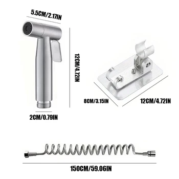ชุดหัวฉีดชำระแบบพกพา สแตนเลส 304 พร้อมระบบทำความสะอาดตัวเอง 1