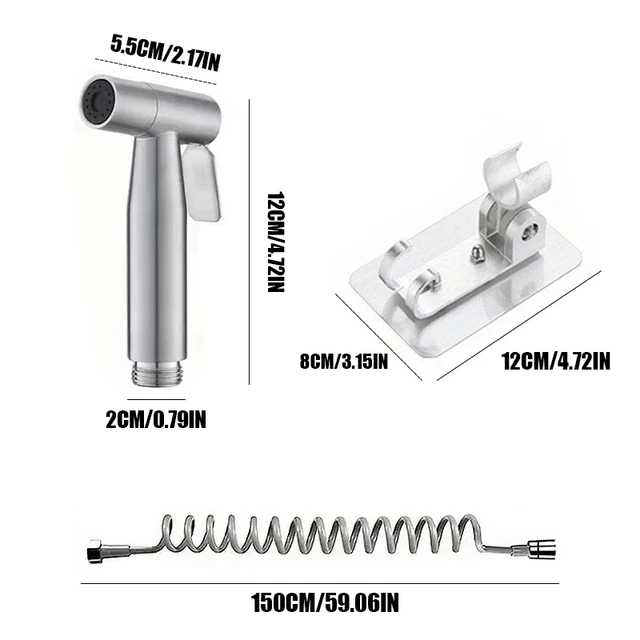 ชุดหัวฉีดชำระแบบพกพา สแตนเลส 304 พร้อมระบบทำความสะอาดตัวเอง 1 ชุดหัวฉีดชำระแบบพกพา สแตนเลส 304 พร้อมระบบทำความสะอาดตัวเอง 1