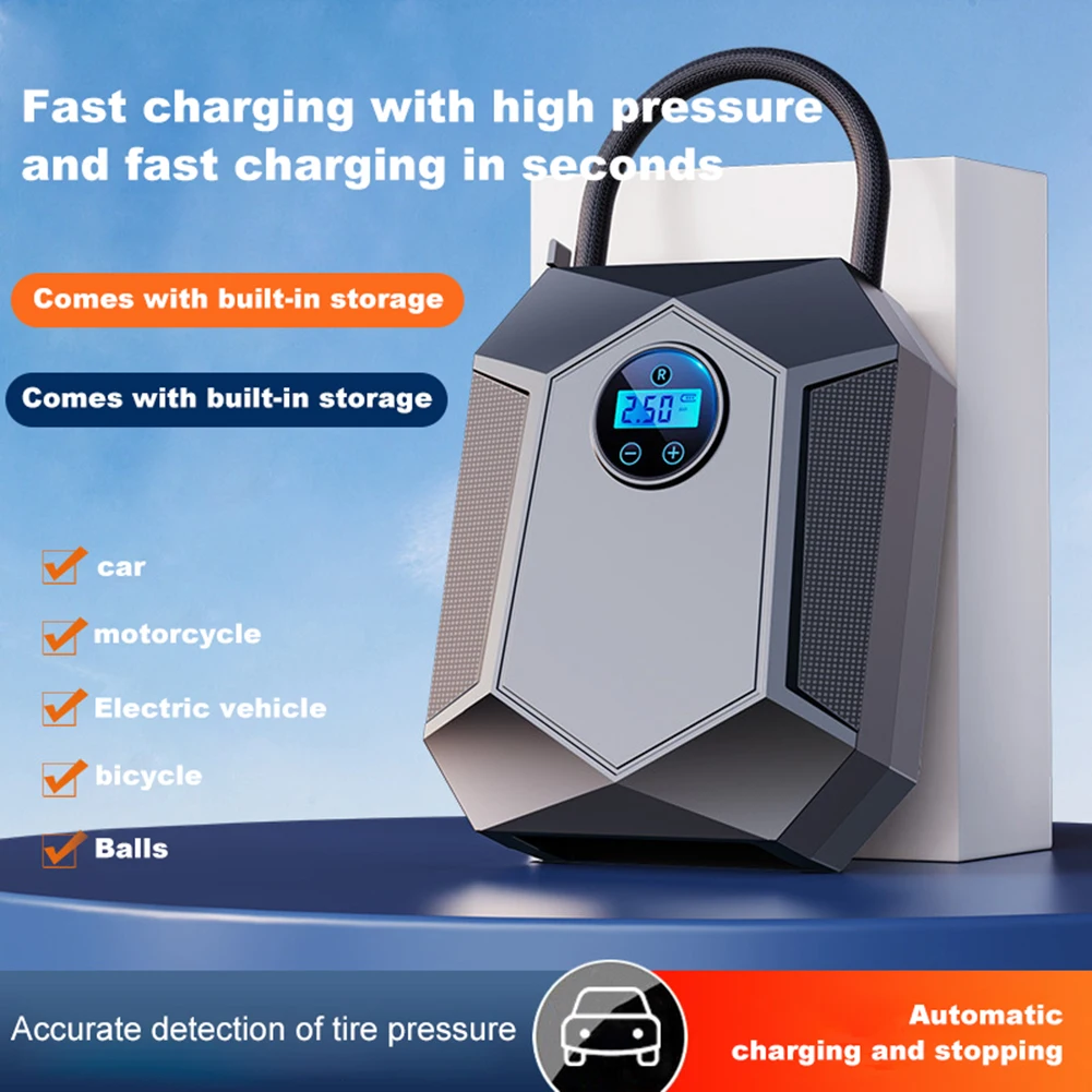 Portable Wireless Air Compressor – Smart Digital Tire Pump for Car, Bike, Motorcycle - GloreeWorld - Image 2