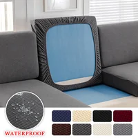 1pc Waterproof Sofa Cushion Cover Jacquard Polar Fleece Stretch Removable Washable Couch Covers Pets Kids Furniture Protector 1