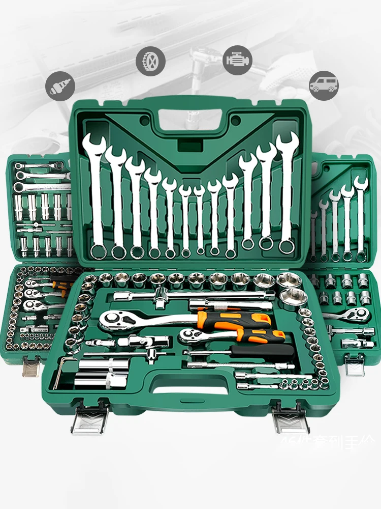 Professional Auto Repair Toolbox Auto Repair Kit Socket Wrench Ratchet Toolbox Combination