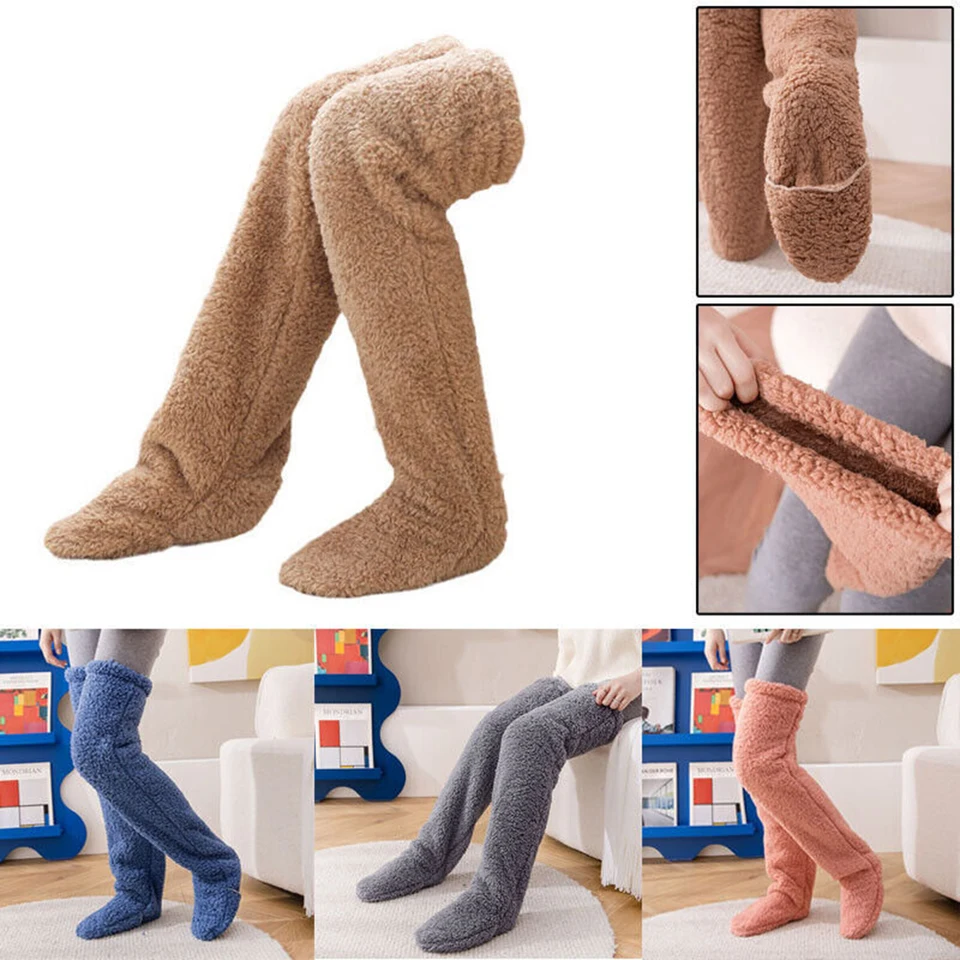 Weihnachts-Kniestrümpfe Aus Gänsedaunen – Flauschige Overknee-Socken, Warm & Gemütlich, Perfekt Als Geschenk