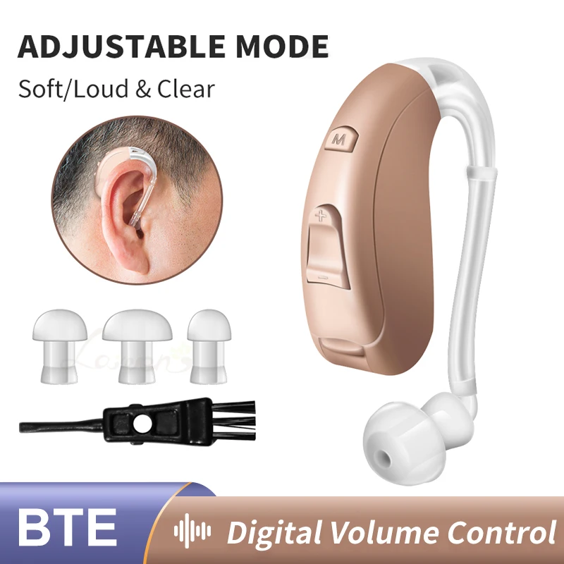 

Digital Hearing Aids For Deafness Elderly BTE Hearing Aid Adjustable Volume Sound Amplifier with Noise Cancelling Audifonos