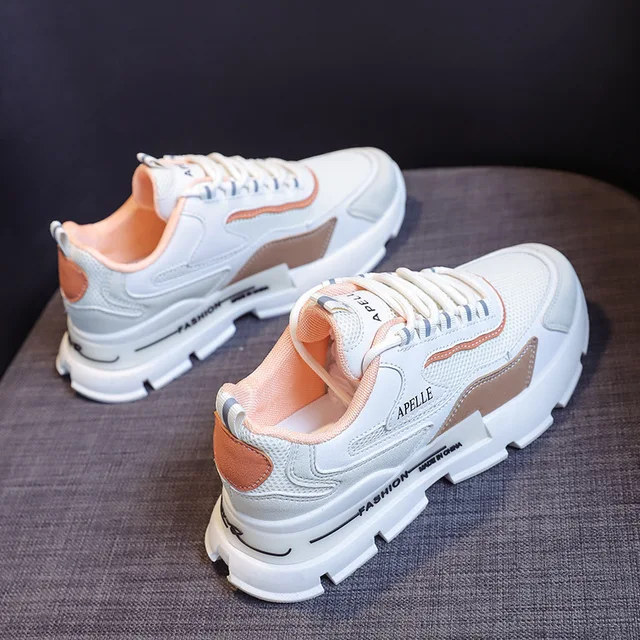 Women Sneakers Winter Warm Fur 2022 Fashion Korean Women Chunky Sneakers Platform Autumn Breathable Mixed Colors Women Shoes beige