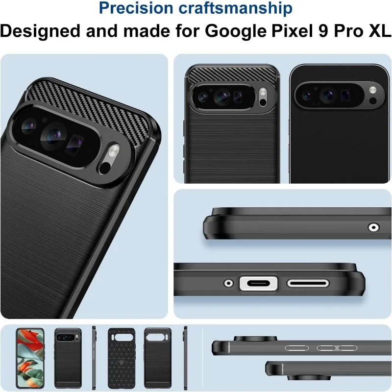 Sleek Carbon Fiber TPU Rubber Shockproof Slim Case with Wireless Charging Support